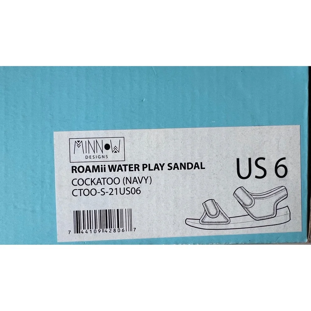 Minnow Designs‎ ROAMii Water Play Sandals Cockatoo Navy Blue Kids US 6